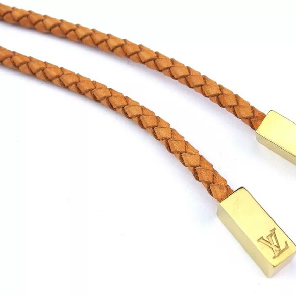 Louis Vuitton belt weave beige leather ?~ gold metal fittings used T19202 main image 5